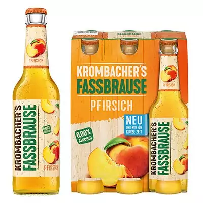 Krombacher Fassbrause Pfirsich Limitierte Auflage 4x6x0.33l